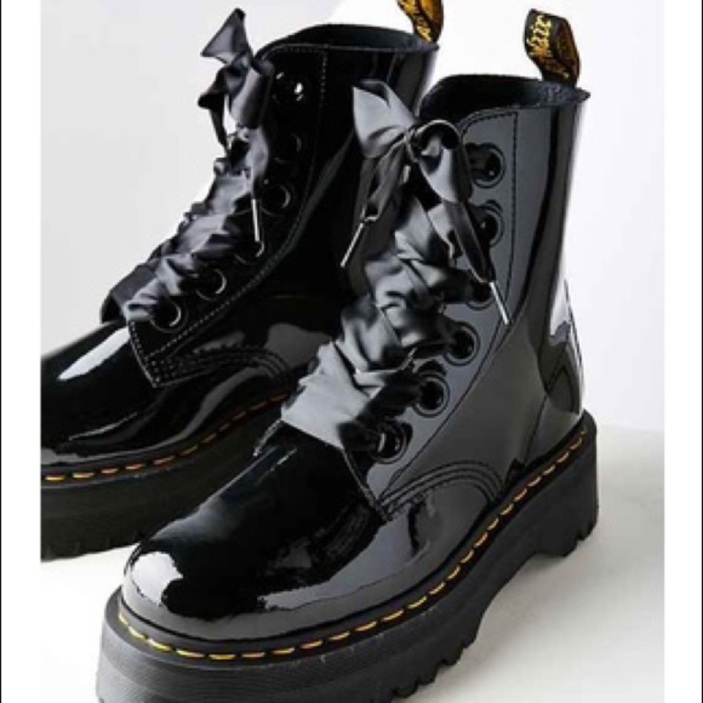Dr. Martens Molly patent combat boots